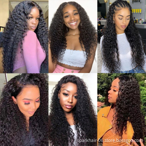 Hot Sale Brazilian Virgin Human Hair Lace Wig Vendors Wholesale Full Transparent Hd Lace Front Closure Deep Wave Curly Wig